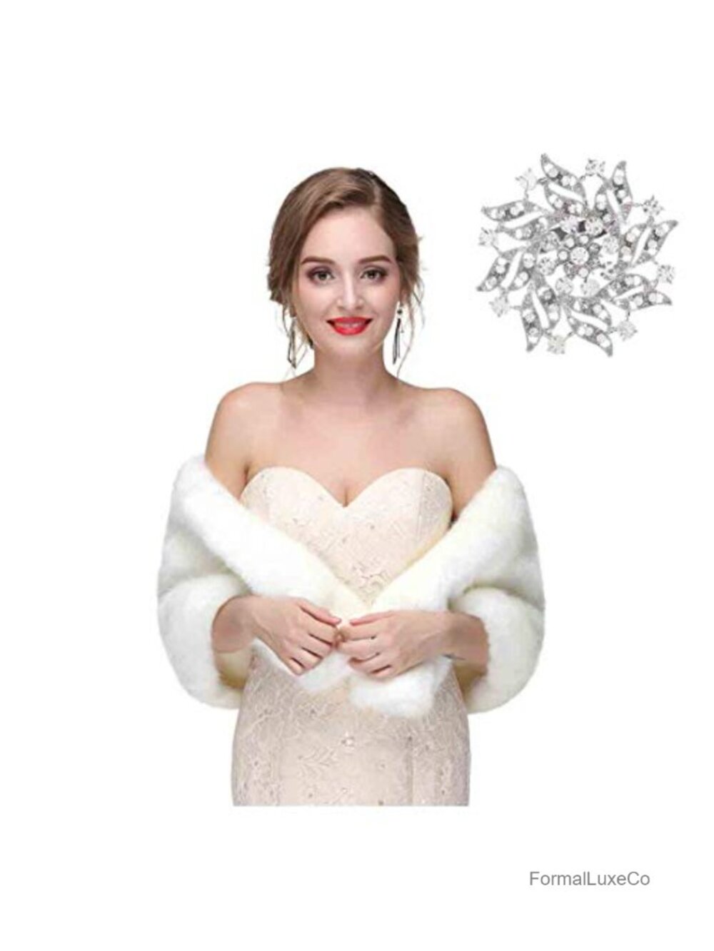 Faux Fur Shawl Wrap Sleeveless Stole Capelet